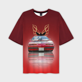 Мужская футболка oversize 3D с принтом Американский спорткар Pontiac Firebird в Кировске,  |  | 