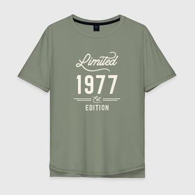 Мужская футболка хлопок Oversize с принтом 1977 ограниченный выпуск в Курске, 100% хлопок | свободный крой, круглый ворот, “спинка” длиннее передней части | 