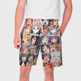 Мужские шорты 3D с принтом Anime hentai ahegao manga в Тюмени,  полиэстер 100% | прямой крой, два кармана без застежек по бокам. Мягкая трикотажная резинка на поясе, внутри которой широкие завязки. Длина чуть выше колен | 