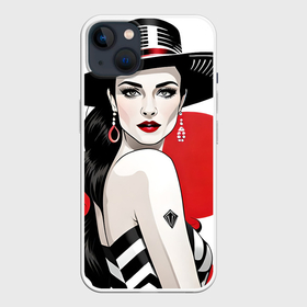 Чехол для iPhone 14 Plus с принтом Девушка в шляпе с бриллиантом   нейросеть арт в Кировске,  |  | 