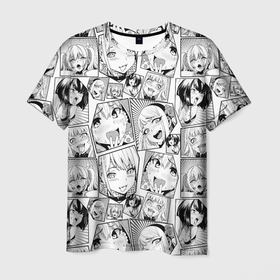 Мужская футболка 3D с принтом Anime hentai ahegao в Курске, 100% полиэфир | прямой крой, круглый вырез горловины, длина до линии бедер | Тематика изображения на принте: 