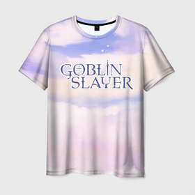 Мужская футболка 3D с принтом Goblin Slayer sky clouds , 100% полиэфир | прямой крой, круглый вырез горловины, длина до линии бедер | 