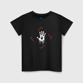 Детская футболка хлопок с принтом Символ Death Stranding в красном ромбе , 100% хлопок | круглый вырез горловины, полуприлегающий силуэт, длина до линии бедер | Тематика изображения на принте: 