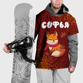Накидка на куртку 3D с принтом Софья осенняя лисичка в Петрозаводске, 100% полиэстер |  | Тематика изображения на принте: 