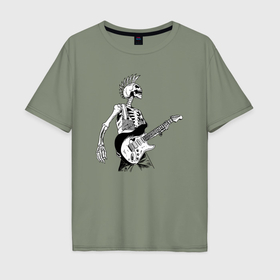 Мужская футболка хлопок Oversize с принтом Панк рок в Белгороде, 100% хлопок | свободный крой, круглый ворот, “спинка” длиннее передней части | 