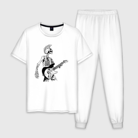 Мужская пижама хлопок с принтом Панк рок , 100% хлопок | брюки и футболка прямого кроя, без карманов, на брюках мягкая резинка на поясе и по низу штанин
 | 