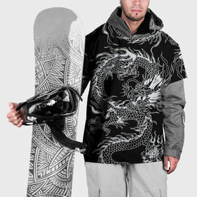 Накидка на куртку 3D с принтом Татуировка японского дракона в Петрозаводске, 100% полиэстер |  | 