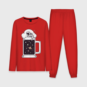 Мужская пижама с лонгсливом хлопок с принтом Space beer в Курске,  |  | Тематика изображения на принте: 