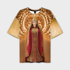 Мужская футболка oversize 3D с принтом Матрёшка 585 Гольд царица в Петрозаводске,  |  | 