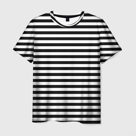 Мужская футболка 3D с принтом Тельняшка черная Подводного флота ВМФ , 100% полиэфир | прямой крой, круглый вырез горловины, длина до линии бедер | 