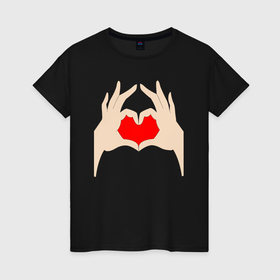 Женская футболка хлопок с принтом Симпатия в Белгороде, 100% хлопок | прямой крой, круглый вырез горловины, длина до линии бедер, слегка спущенное плечо | 