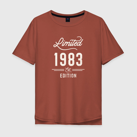 Мужская футболка хлопок Oversize с принтом 1983 ограниченный выпуск в Белгороде, 100% хлопок | свободный крой, круглый ворот, “спинка” длиннее передней части | Тематика изображения на принте: 
