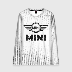 Мужской лонгслив 3D с принтом Mini с потертостями на светлом фоне в городе Новоалтайск, 100% полиэстер | длинные рукава, круглый вырез горловины, полуприлегающий силуэт | 