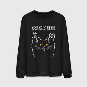 Мужской свитшот хлопок с принтом Burzum rock cat в Санкт-Петербурге, 100% хлопок |  | 