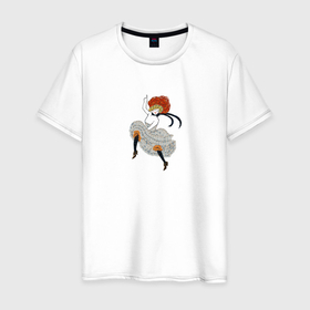 Мужская футболка хлопок с принтом Танцовщица кабаре , 100% хлопок | прямой крой, круглый вырез горловины, длина до линии бедер, слегка спущенное плечо. | 