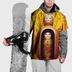 Накидка на куртку 3D с принтом Матрёшка 585 Гольд купчиха в Петрозаводске, 100% полиэстер |  | 