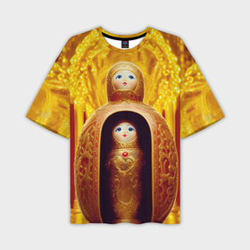 Мужская футболка oversize 3D с принтом Матрёшка 585 Гольд купчиха в Петрозаводске,  |  | 