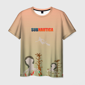 Мужская футболка 3D с принтом Subnautica краб левиафан , 100% полиэфир | прямой крой, круглый вырез горловины, длина до линии бедер | 
