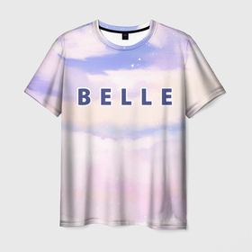 Мужская футболка 3D с принтом Belle sky clouds в Белгороде, 100% полиэфир | прямой крой, круглый вырез горловины, длина до линии бедер | 