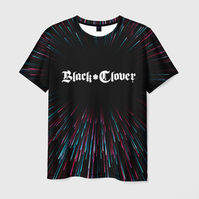 Мужская футболка 3D с принтом Black Clover infinity , 100% полиэфир | прямой крой, круглый вырез горловины, длина до линии бедер | 