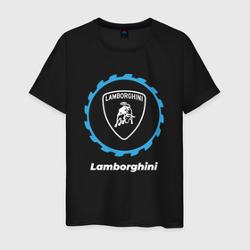 Мужская футболка хлопок с принтом Lamborghini в стиле Top Gear в Белгороде, 100% хлопок | прямой крой, круглый вырез горловины, длина до линии бедер, слегка спущенное плечо. | 