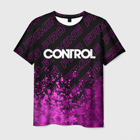 Мужская футболка 3D с принтом Control pro gaming: символ сверху в Кировске, 100% полиэфир | прямой крой, круглый вырез горловины, длина до линии бедер | 