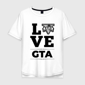 Мужская футболка хлопок Oversize с принтом GTA love classic в Екатеринбурге, 100% хлопок | свободный крой, круглый ворот, “спинка” длиннее передней части | 