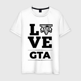 Мужская футболка хлопок с принтом GTA love classic в Екатеринбурге, 100% хлопок | прямой крой, круглый вырез горловины, длина до линии бедер, слегка спущенное плечо. | 