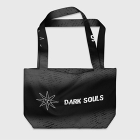 Пляжная сумка 3D с принтом Dark Souls glitch на темном фоне: надпись и символ в Тюмени, 100% полиэстер | застегивается на металлическую кнопку; внутренний карман застегивается на молнию. Стенки укреплены специальным мягким материалом, чтобы защитить содержимое от несильных ударов
 | 