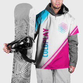 Накидка на куртку 3D с принтом Coldplay neon gradient style: надпись, символ , 100% полиэстер |  | 