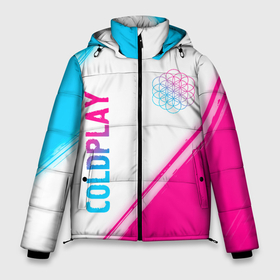 Мужская зимняя куртка 3D с принтом Coldplay neon gradient style: надпись, символ в Кировске, верх — 100% полиэстер; подкладка — 100% полиэстер; утеплитель — 100% полиэстер | длина ниже бедра, свободный силуэт Оверсайз. Есть воротник-стойка, отстегивающийся капюшон и ветрозащитная планка. 

Боковые карманы с листочкой на кнопках и внутренний карман на молнии. | 