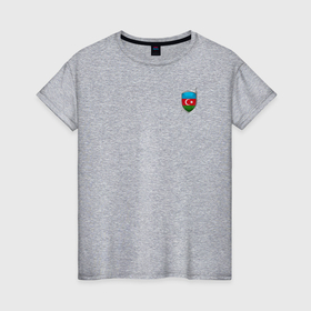 Женская футболка хлопок с принтом Azerbaijan в Рязани, 100% хлопок | прямой крой, круглый вырез горловины, длина до линии бедер, слегка спущенное плечо | 
