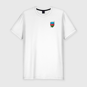 Мужская футболка хлопок Slim с принтом Azerbaijan в Рязани, 92% хлопок, 8% лайкра | приталенный силуэт, круглый вырез ворота, длина до линии бедра, короткий рукав | 