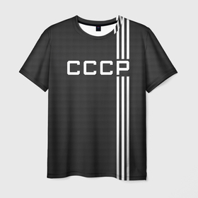 Мужская футболка 3D с принтом СССР карбон в Курске, 100% полиэфир | прямой крой, круглый вырез горловины, длина до линии бедер | Тематика изображения на принте: 