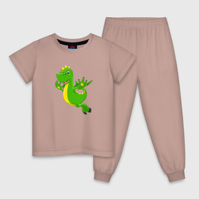 Детская пижама хлопок с принтом Добрый дракончик в Курске, 100% хлопок |  брюки и футболка прямого кроя, без карманов, на брюках мягкая резинка на поясе и по низу штанин
 | Тематика изображения на принте: 