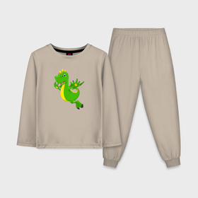 Детская пижама с лонгсливом хлопок с принтом Добрый дракончик в Курске,  |  | Тематика изображения на принте: 