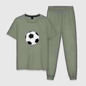 Мужская пижама хлопок с принтом Футбольный мячик в Курске, 100% хлопок | брюки и футболка прямого кроя, без карманов, на брюках мягкая резинка на поясе и по низу штанин
 | Тематика изображения на принте: 