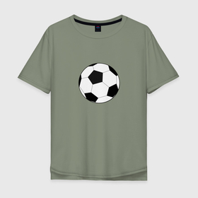 Мужская футболка хлопок Oversize с принтом Футбольный мячик в Курске, 100% хлопок | свободный крой, круглый ворот, “спинка” длиннее передней части | Тематика изображения на принте: 