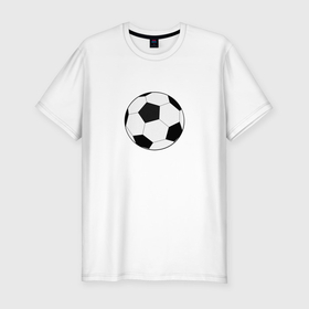 Мужская футболка хлопок Slim с принтом Футбольный мячик в Курске, 92% хлопок, 8% лайкра | приталенный силуэт, круглый вырез ворота, длина до линии бедра, короткий рукав | Тематика изображения на принте: 