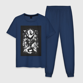 Мужская пижама хлопок с принтом Zack Snyder Justice League EXCLUSIVE в Петрозаводске, 100% хлопок | брюки и футболка прямого кроя, без карманов, на брюках мягкая резинка на поясе и по низу штанин
 | 