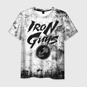 Мужская футболка 3D с принтом Iron Guys Bodybuilding в Курске, 100% полиэфир | прямой крой, круглый вырез горловины, длина до линии бедер | Тематика изображения на принте: 