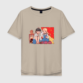 Мужская футболка хлопок Oversize с принтом Играющие дети в Курске, 100% хлопок | свободный крой, круглый ворот, “спинка” длиннее передней части | Тематика изображения на принте: 