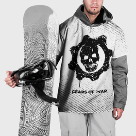 Накидка на куртку 3D с принтом Gears of War с потертостями на светлом фоне в Петрозаводске, 100% полиэстер |  | Тематика изображения на принте: 