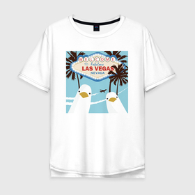 Мужская футболка хлопок Oversize с принтом чайки на курорте в Белгороде, 100% хлопок | свободный крой, круглый ворот, “спинка” длиннее передней части | 