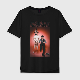 Мужская футболка хлопок Oversize с принтом David Bowie Diamond Dogs в Санкт-Петербурге, 100% хлопок | свободный крой, круглый ворот, “спинка” длиннее передней части | 