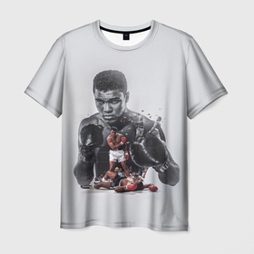 Мужская футболка 3D с принтом The greatest   Muhammad Ali в Курске, 100% полиэфир | прямой крой, круглый вырез горловины, длина до линии бедер | 