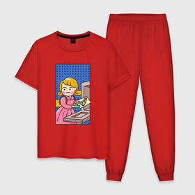 Мужская пижама хлопок с принтом Джиннифер Гудвин арт   Почему убивают женщины в Белгороде, 100% хлопок | брюки и футболка прямого кроя, без карманов, на брюках мягкая резинка на поясе и по низу штанин
 | 
