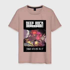Мужская футболка хлопок с принтом Deep Rock Galactic team в Кировске, 100% хлопок | прямой крой, круглый вырез горловины, длина до линии бедер, слегка спущенное плечо. | 