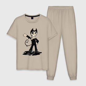 Мужская пижама хлопок с принтом Бенди приглашает в Екатеринбурге, 100% хлопок | брюки и футболка прямого кроя, без карманов, на брюках мягкая резинка на поясе и по низу штанин
 | 