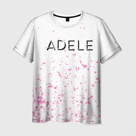 Мужская футболка 3D с принтом Adele брызги в Екатеринбурге, 100% полиэфир | прямой крой, круглый вырез горловины, длина до линии бедер | 
